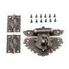 Mgoodoo Antique Embossing Hasp Latch Lock, 2 Pieces Hinge +