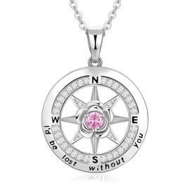 Meeshi Silver Necklaces for Women I Love You Gifts for Her Valentines Day Gifts for Wife Mothers Day Gifts for Her Valentines Jewelry for Wife 40th Anniversary[Oct-Tourmaline-S]