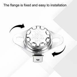 uxcell KSD301 Thermostat 95°C/203°F 16A Normally Closed N.C Temperature Switch for Microwaves,Oven,Coffee Maker 8 Pcs,Ceramic Material