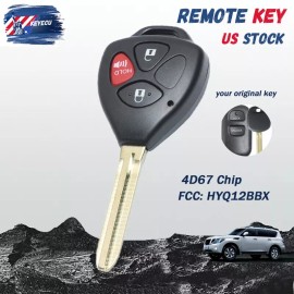 KEYECU Upgraded Flip Remote Key Fob 3 Button for Toyota Highlander 2004 2005 2006 2007+