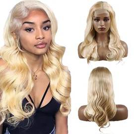 Creuost 20 Inch Real Hair 613 Blonde Wig Human Hair 150% Density 4x1 T-part Lace Front Wig Body Wave Wigs Human Hair Glueless Wigs Human Hair Pre Plucked With Baby Hair Human Hair