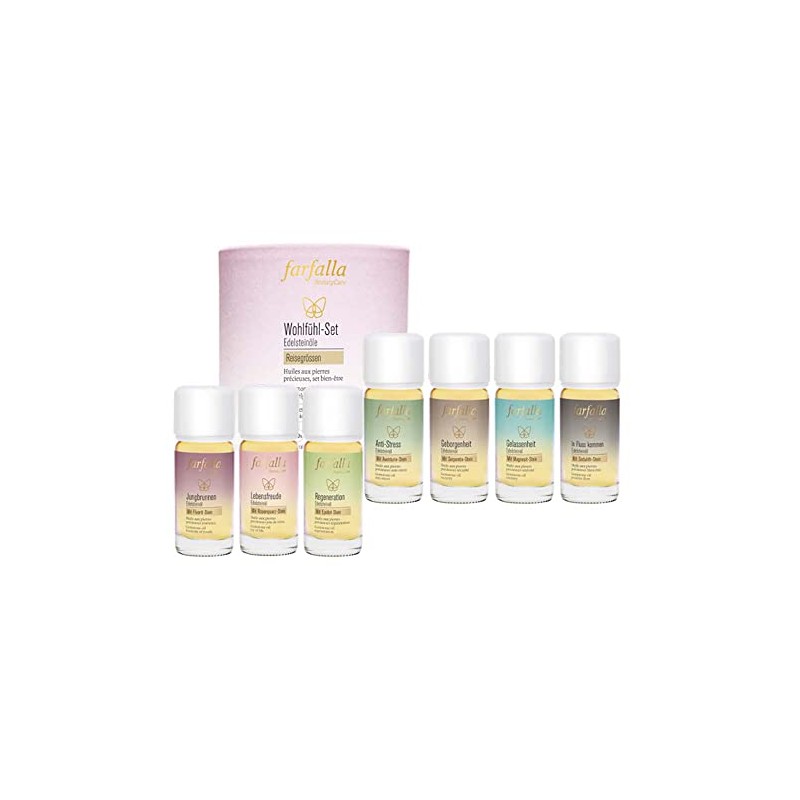 Farfalla Gemstone Oils, Feel-Good Set, 7 x 10 ml