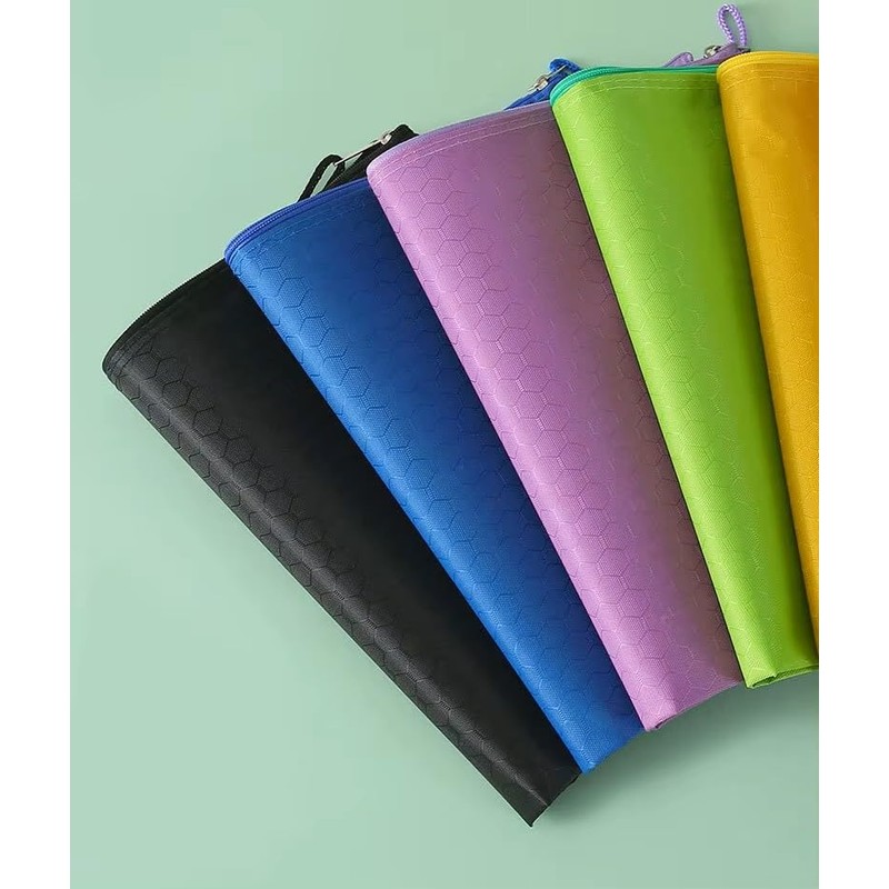 A5 PVC Canvas Storage Zipper File Bag Handbag Zip Wallet