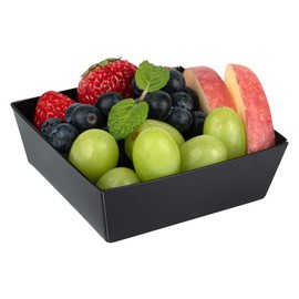 Restaurantware Matsuri Vision 3.7 x 1.4 Inch Sushi Trays 100 Greaseproof Sushi Packaging Boxes - Lids Sold Separately Disposable Black Paper Sushi Containers For Appetizers Or Desserts