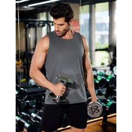 PINSPARK Men's 3 Pack Workout Tank Tops Quick Dry Sleeveless Muscle Tee Gym Bodybuilding Fitness Shirts for Men