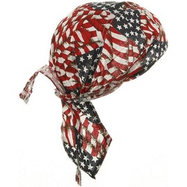 American Flag Headwrap Patriotic Doo Rag Red White and Blue (Patchwork)