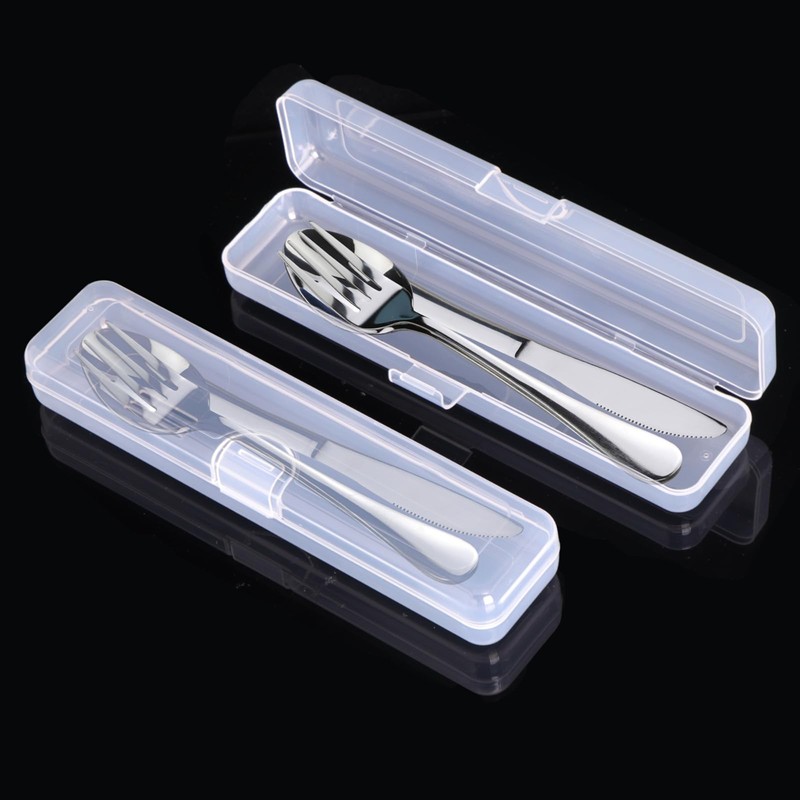 Travel Utensils With Case, Stainless Steel Reusable Portable Utensils Set