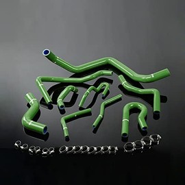 G-PLUS Silicone Radiator Hose Kit Compatible with HONDA CIVIC D15 D16 SOHC EG/EK 1992-2000,Green