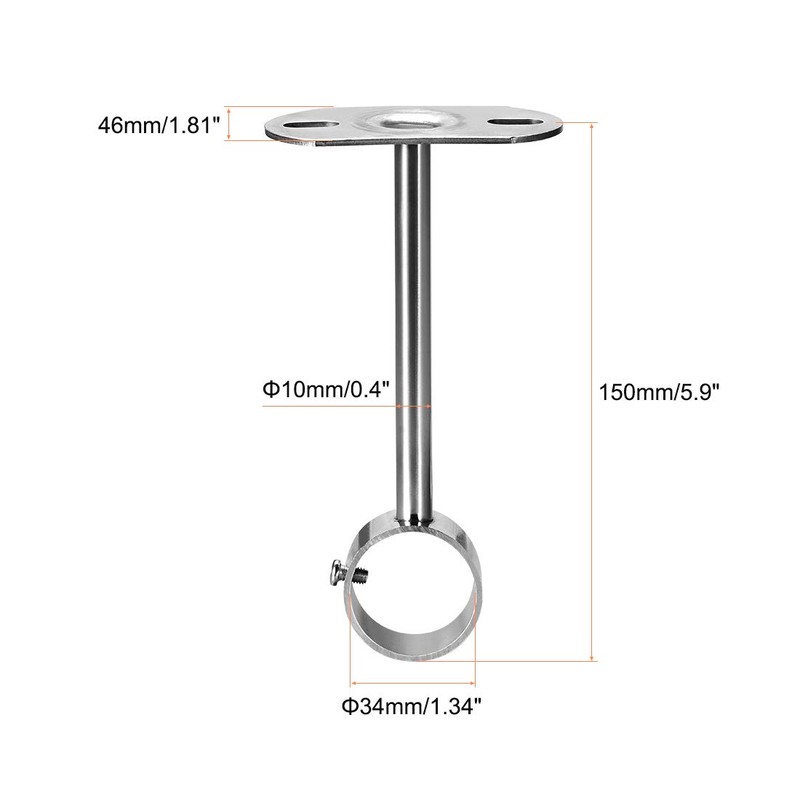 uxcell Ceiling-Mount Bracket, Wardrobe Pipe Bracket, 32mm Dia, Shower Curtain
