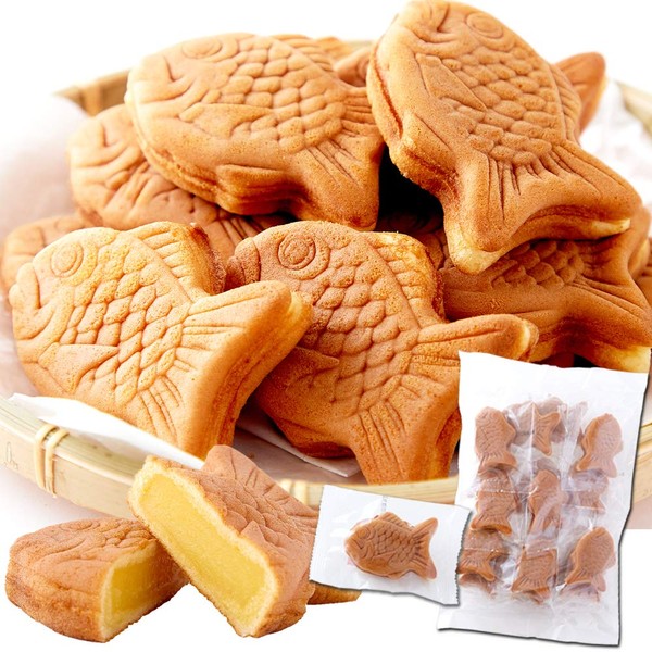 Tada Seika Natural Lifestyle Mocchiri-Taiyaki, Mini Sea Bream, Japanese Sweets, Individual Packaging, Snacks, Room Temperature, Sweets (Cream), 15 Pieces (x 1) Bag