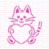 Stencil Revolution Heart Cat Cookie Stencil - Durable & Reusable
