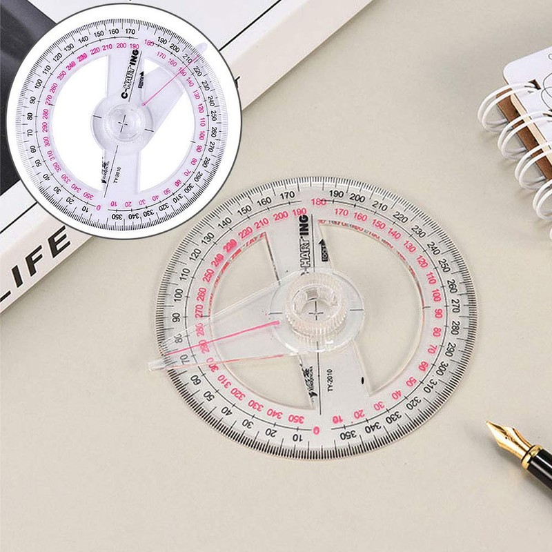 2PCS 360 Degree Angle Measure Circle Protractor 360 Degree Protractor