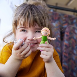 HABA Little Friends Mali - 4" Bendy Girl Doll Figure with Blonde Hair & Headband