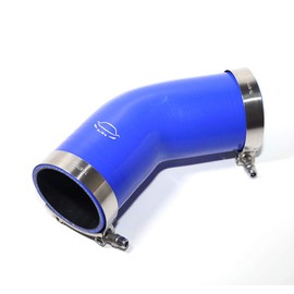 LTI Universal 76mm 4-Ply Reinforced High Performance 3" ID 45 Degree Elbow Silicone Hose Coupler With T Bolt Clamp T304 Stainless Steel (3" BLUE)