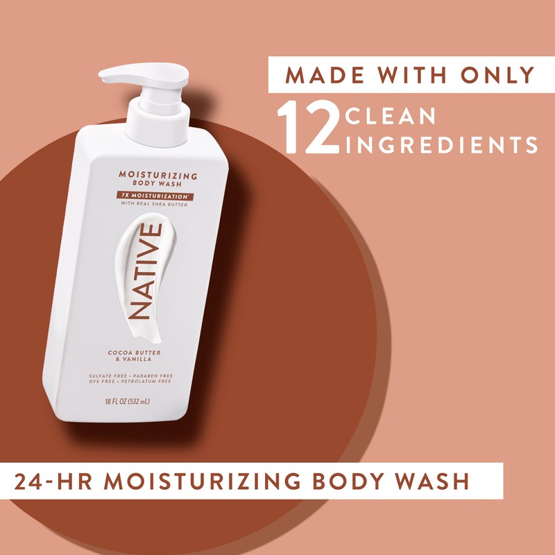 Native Moisturizing Body Wash Contains Naturally Derived Ingredients | for