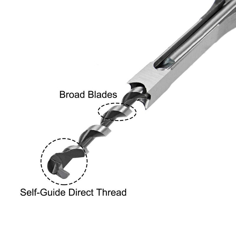 sourcing map Square Hole Drill Bit, 3/8" High-Carbon Steel Hollow