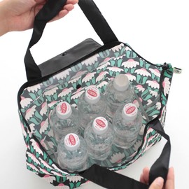 ANNA SUI 000298-0003-01 Eco Bag (Ripplever) with Zipper, My Bag, Retro Flower, Green (Packaged), green