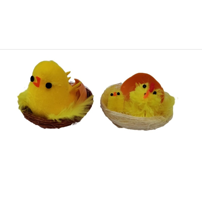 Shop4allsorts Set Of 2 Mini Easter Chicks In Nest Easter
