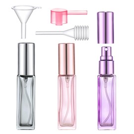 Yikimyfo Glass Refillable Perfume Bottle, 3 Pcs 9ML/0.3oz Travel Perfume Atomizer Fine Mist Spray Bottles Small Cologne Sprayer Leak-proof Perfume Bottles Empty Perfume Container with Tool