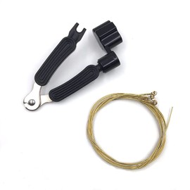 Alnicov Brass Acoustic Guitar Strings Full Set with Black 3 In 1 Guitar String Restringing Tool Including Guitar String Winder Guitar String Shear Tool Guitar Pin Puller