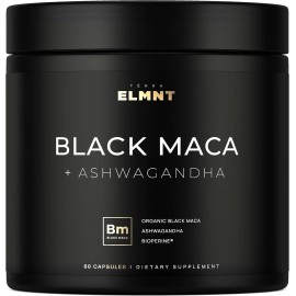 TERRA ELMNT 40,000mg 40x Strength Organic Black Maca Root with Ashwagandha - Highest Potency