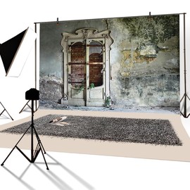 YongFoto 3 x 2 m Photo Background Back to School Red Apple Books Clock Pencils Blue Wall Dark Wooden Board Student Photography Background Photo Shooting Portrait Party Children Wedding Photo Studio