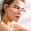 LumiSyne Rectangular Rimless Sunglasses Men Women Wooden Ironing Colour Gradient