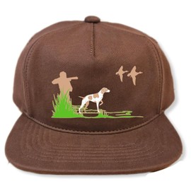 ThatsRad Dog & Hunter Camouflage Camo Mesh Trucker Hat Cap Pointer Duck Snapback Waterfowl (Brown Heavyweight)