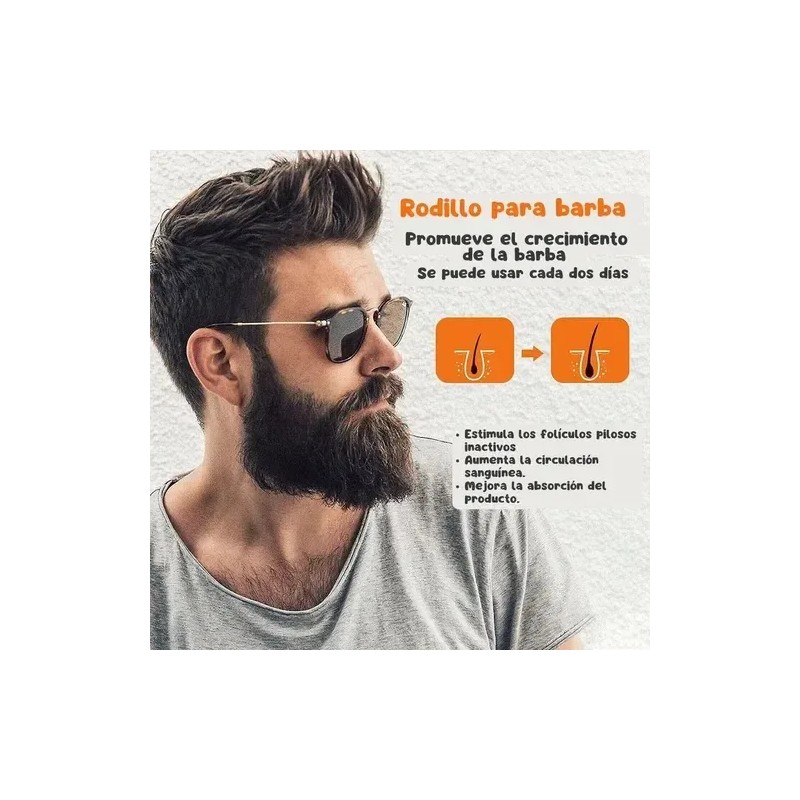 Kit Barba Serum Natural + Rodillo Micro Agujas Crecimiento