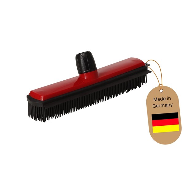 Novaliv Rubber Broom with Handle I Red I Broom Head without Handle I Dimpled Broom Kitchen Household Broom Dusting Broom Kitchen Broom Wonder Broom Household