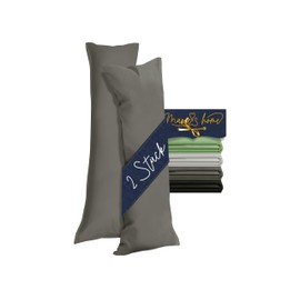Marie´s Home Pack of 2 Cushion Covers 40 x 145 cm for Side Sleeper Pillow 1613.2353 Anthracite