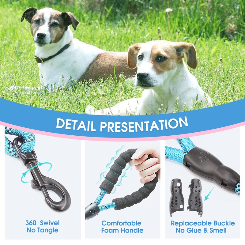 BAAPET 2/4/5/6 FT Strong Dog Leash with Comfortable Padded Handle
