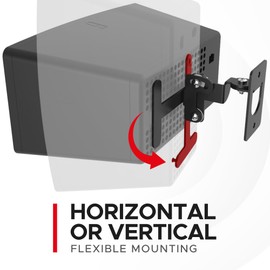 Play 3 Wall Mount Black Pair Compatible with Sonos Play:3 Only, Twin Pack, Adjustable Swivel & Tilt Mechanism, 2 Mounting Brackets Includes All Fixings