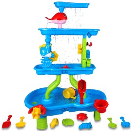 Heifriday Water Table for Toddlers Rain Showers Splash Outdoor Water Play Table for Kids Ages 4-8 Toddler Sensory Table Summer Outdoor Toys for Beach and Backyard