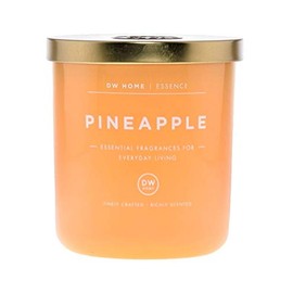DW Home Richly Scented Pineapple Candle in Medium Yellow Jar with Lid, 9 Oz.