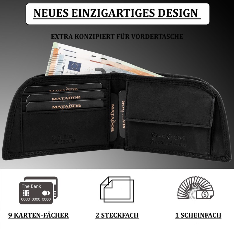 Matador Wallet JW-01, black, rfid wallet