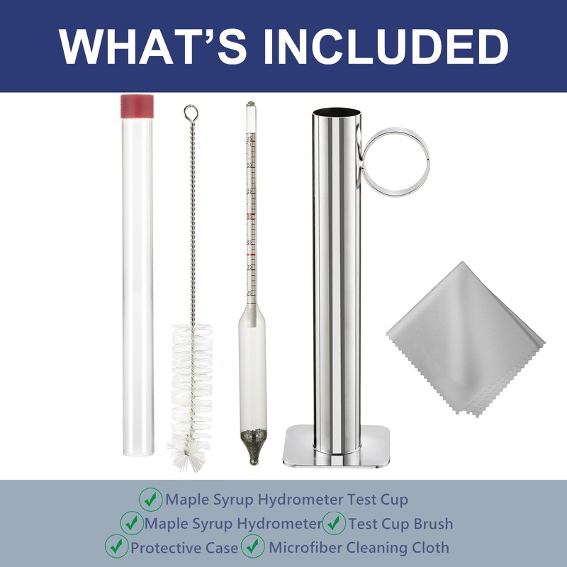 Maple Syrup Hydrometer Test Cup Kit, Maple Syrup Density Kit,
