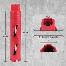 APIOLO 9-1/20" Dry/Wet Multipurpose Diamond Core Drill Bit,1" Laser Welding Diamond-Coated Hole Saw,for Reinforced Concrete,Brick and Hard Masonry,Heavy-Duty Design and Versatile Compatibility