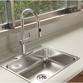 Kindred CSLA2522-6-3N Creemore 25-in LR x 22-in FB x 6-in DP Drop In Single Bowl 3-Hole Stainless Steel Sink, 25" x 22"