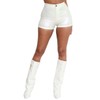 Shiyinvie Metallic Faux Shorts High Waist, White Faux Leather Short,