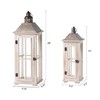 TIMRIS Large Rustic Wooden Decorative Lantern Set of 2, Modern