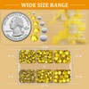 Resin Rhinestones for Crafting, 1 Box Lemon Yellow Multi Sizes