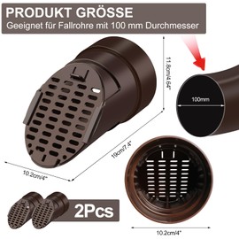 Gutter Downpipe Leaf Guard Gutter Guard (Brown)