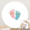 OERJU 7.5x7.5ft Gender Reveal Round Backdrop Boy or Girl Pink