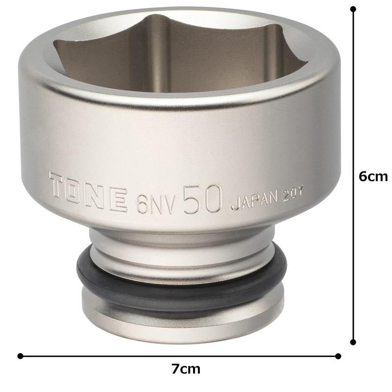 TONE Impact Socket 6NV-50 Insertion Angle 0.7 inch (19.0 mm)