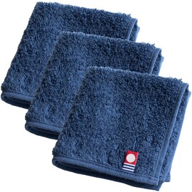 TABARAT Towel Handkerchief, Handkerchief, Imabari, Set of 3, 7.9 x 8.8 inches (20 x 20 mm), Compact, Small, Hand Towel, Men's (Blue)