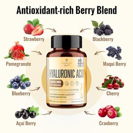 Cápsulas de ácido hialurónico 19 en 1 – Ácido Hylunárico 1200 mg, con péptidos de colágeno, vitamina C, fitoceramidas – para piel, ojos, gastrointesti