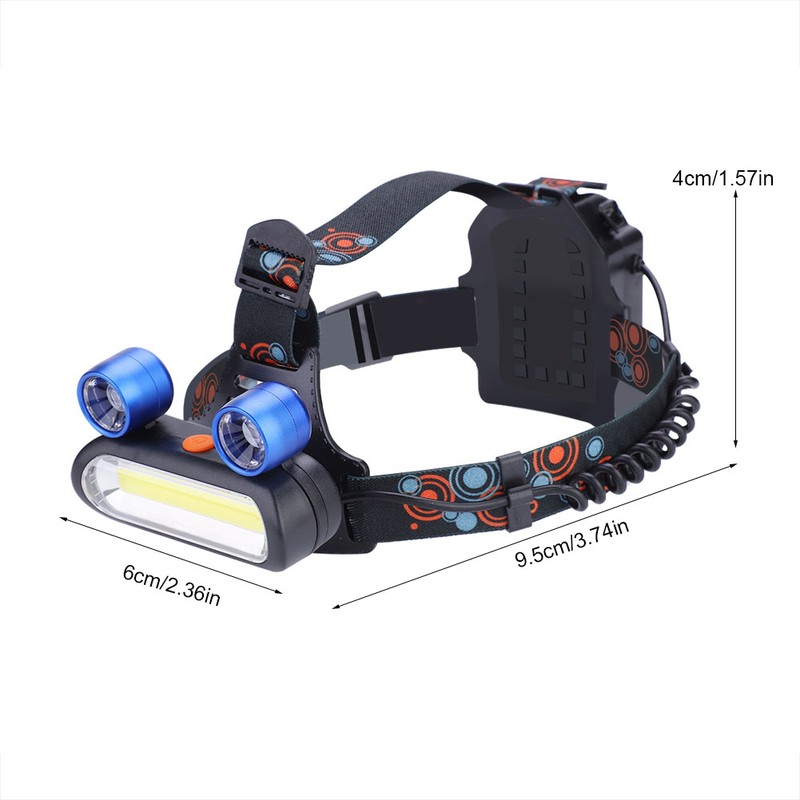 150000LM 2*LED COB Rechargeable 2*18650 Headlamp Head USB Light Torch