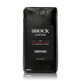 Shock Coffee Ground, The Strongest Caffeinated All-Natural Coffee. Up to 50% more Caffeine. 1 pound
