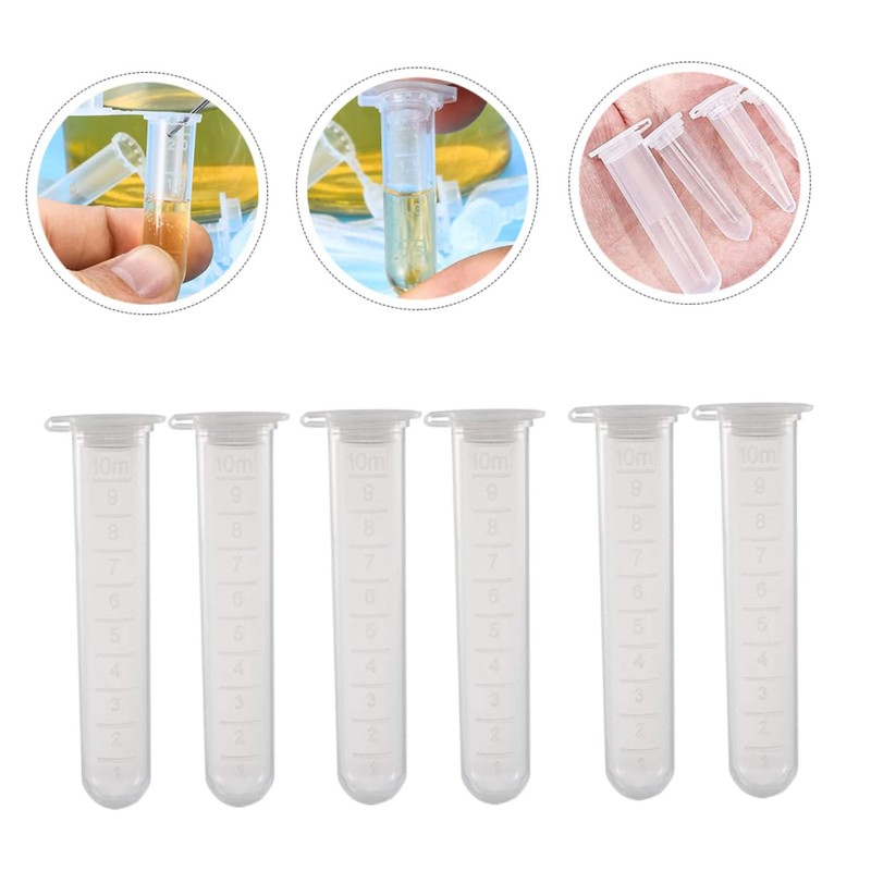 CATIEBYE 200pcs 10ml Plastic Centrifuge Tubes with for Scientific Experiments